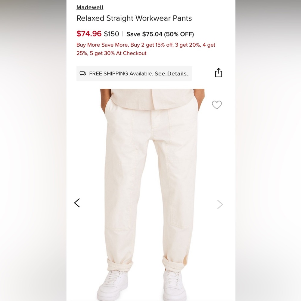 Madewell adidas relaxed straight pant.